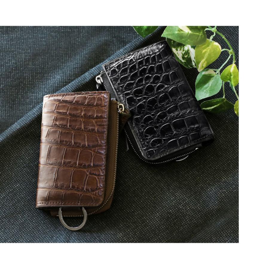 クロコダイル キーケース メンズ ケース カード入れ 付き マット 加工 スマートキー ホルダー  全6色(06001244-mens-1) クロコダイル キーケース メンズ コインケース カード入れ 付き マット