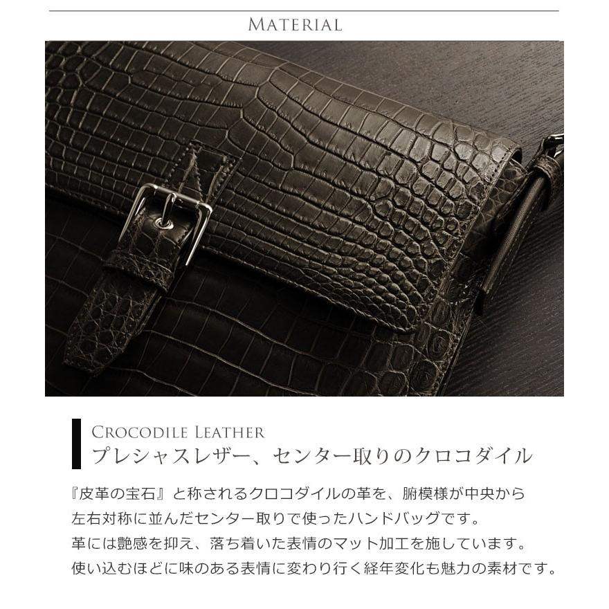 日本製 クロコダイル マット ショルダーバッグ メンズ JRA ネイビー 