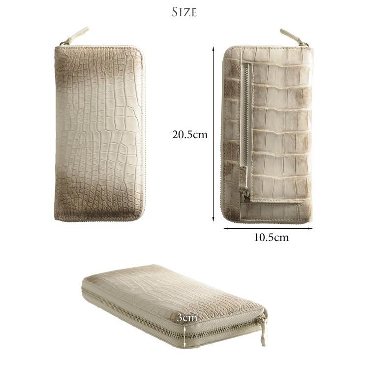 ヒマラヤ クロコダイル ラウンドファスナー 長財布 メンズ 背面