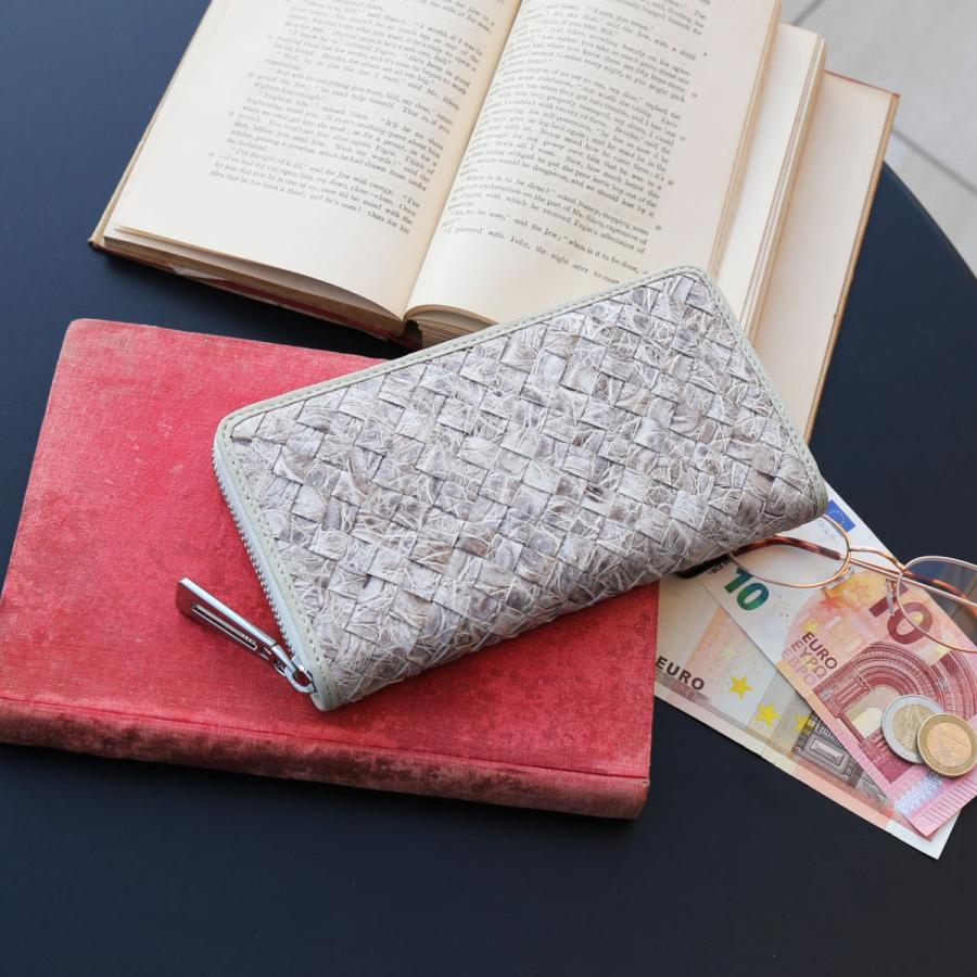 ヒマラヤ クロコダイル 長財布 メンズ メッシュ ラウンドファスナー