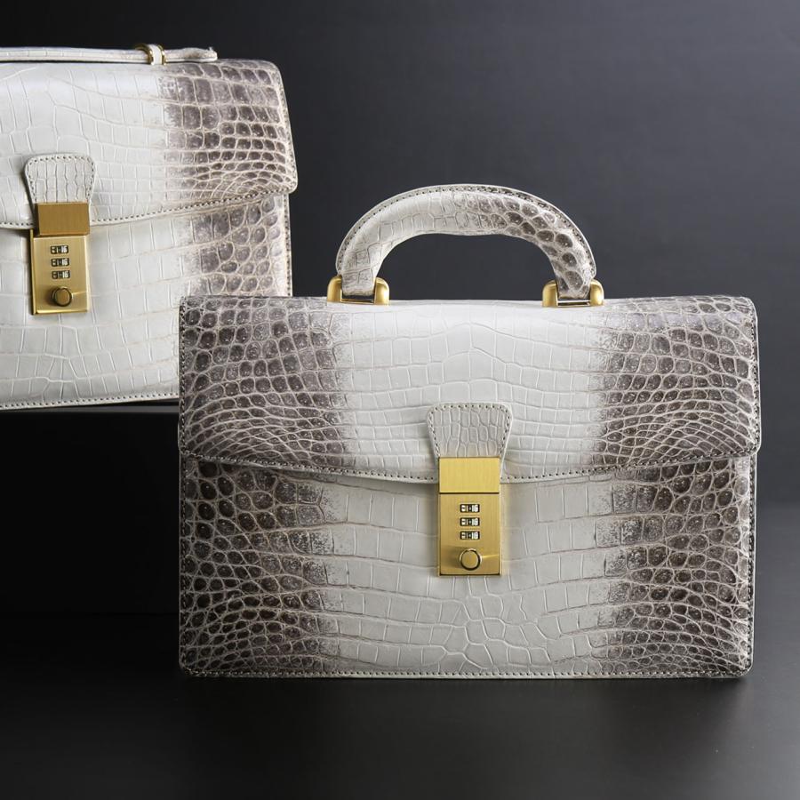 ヒマラヤ クロコダイル メンズ セカンドバッグ ダイヤルロック 日本製 本革 センター取り ハードハンドル/ソフトハンドル JRA ハンドバッグ 保証書 付き(06001544r) ヒマラヤ クロコダイル メンズ セカンドバッグ ダイヤルロック 日本製