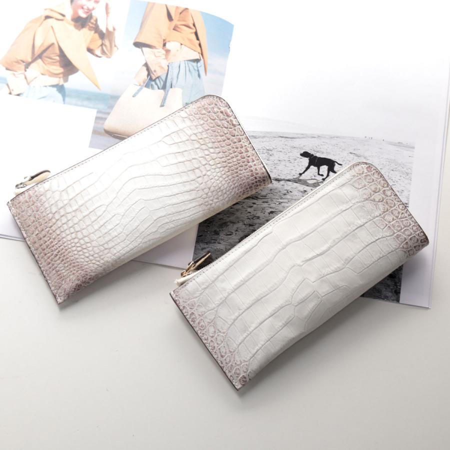 ヒマラヤ クロコダイル 長財布 メンズ センター取り L字ファスナー