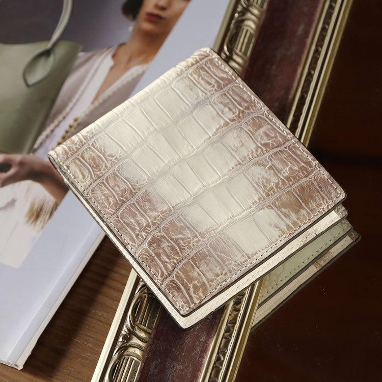 ヒマラヤ クロコダイル 折り財布 両カード メンズ 折りたたみ コンパクト カードケース 紙幣入れ ミニ ミニマリスト サイフ(06001582-mens-1r) ヒマラヤ クロコダイル 折り財布 両カード メンズ 折りたたみ