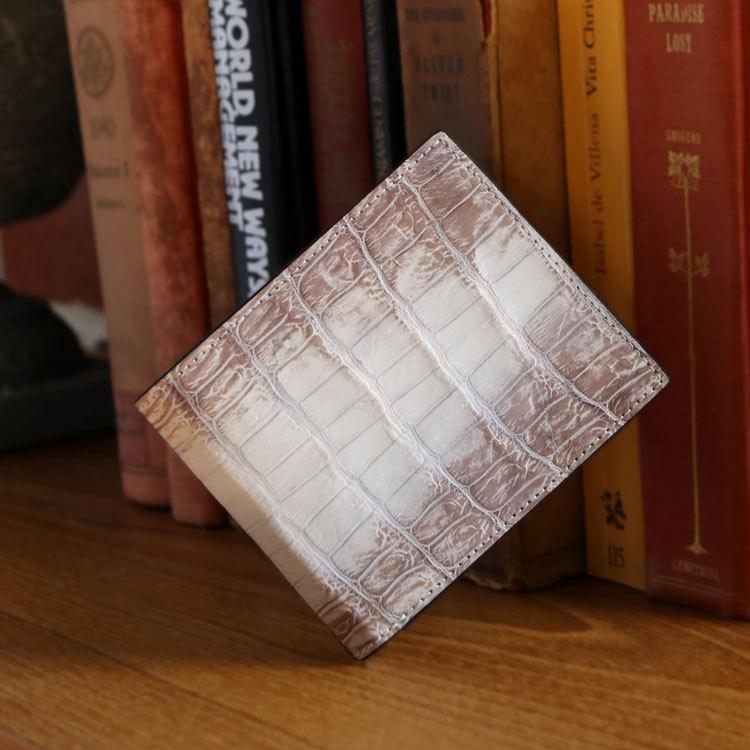 ヒマラヤ クロコダイル 折り財布 両カード メンズ 折りたたみ