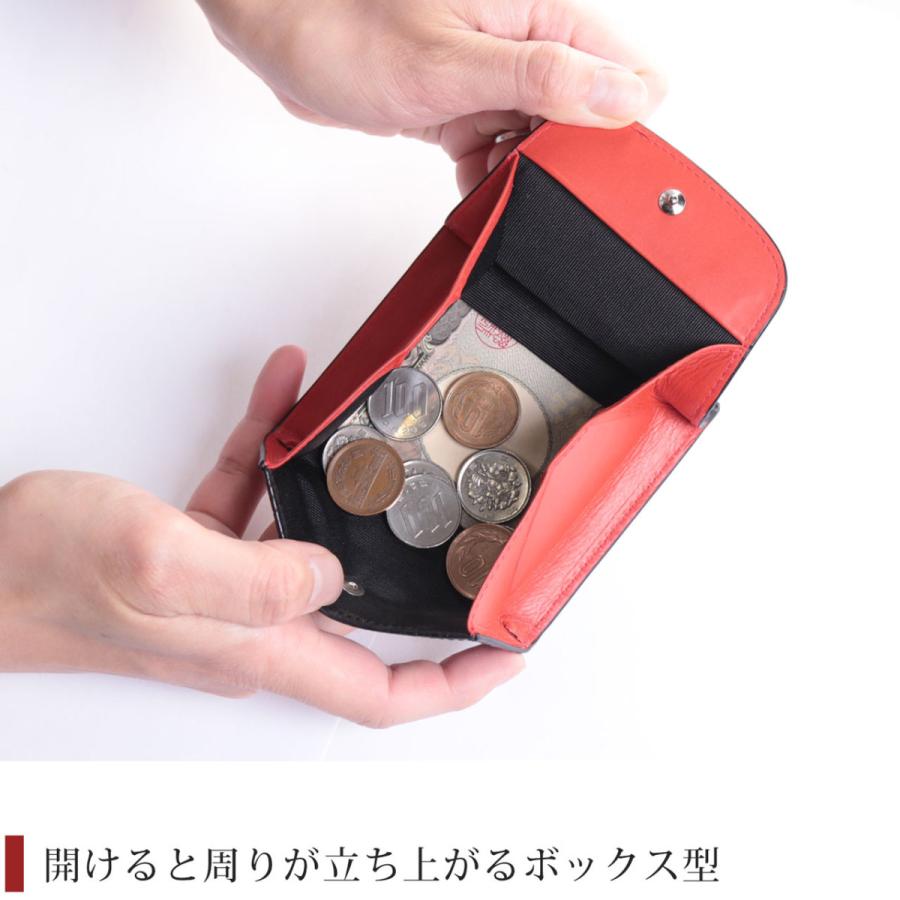 クロコダイル メンズ 薄型 財布 ボックス型 小銭入れ 付き ミニ財布