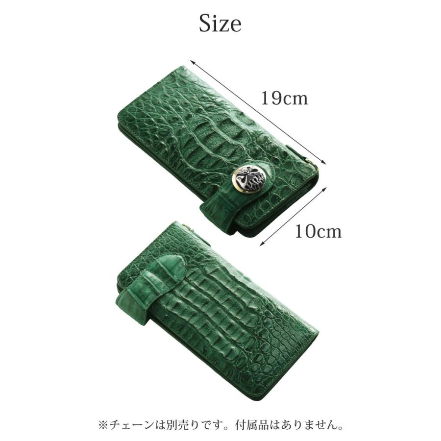 カイマン バイカーズウォレット 長財布 メンズ スカルコンチョ付き