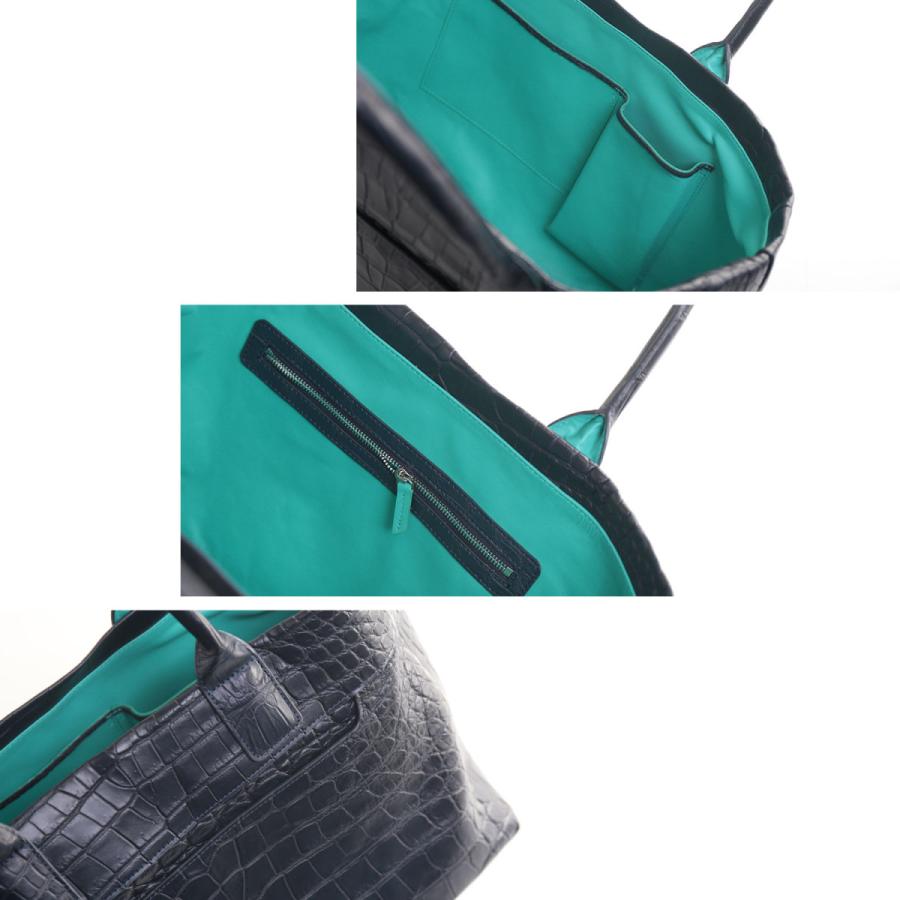 クロコダイル メンズ トートバッグ センター取り マット 加工 大容量