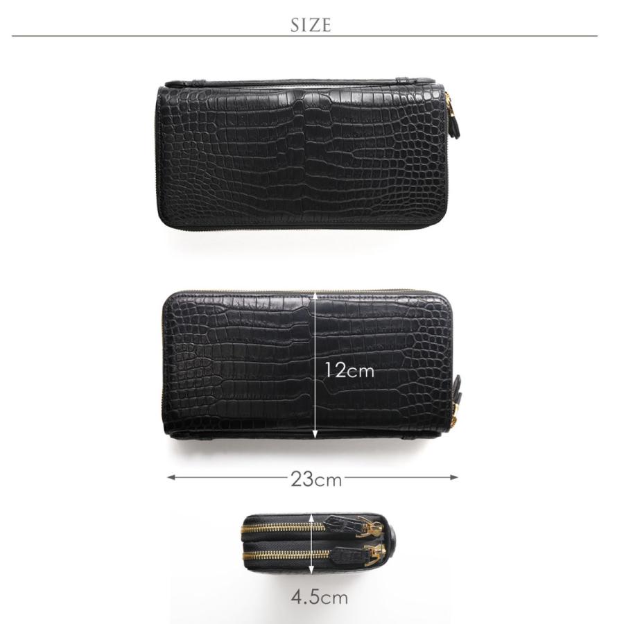 スモール クロコダイル オーガナイザー クラッチバッグ セカンドバッグ