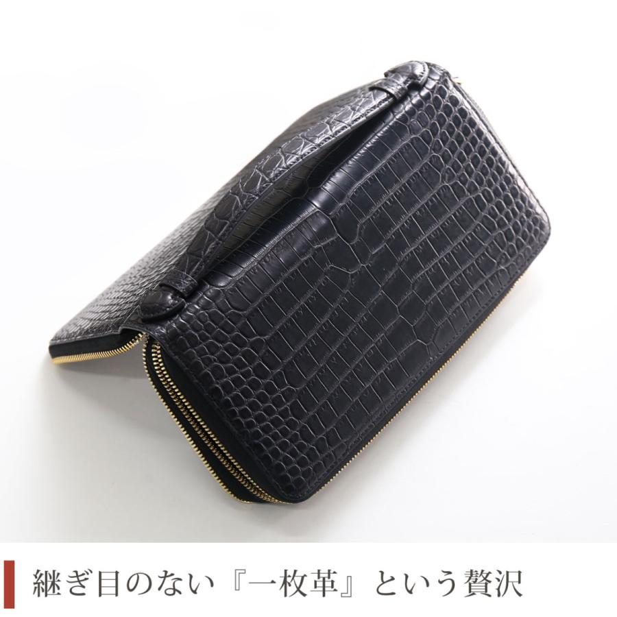 スモール クロコダイル オーガナイザー クラッチバッグ セカンドバッグ