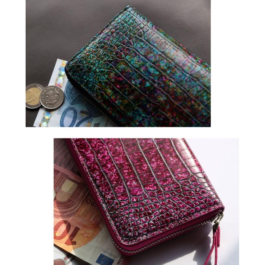 クロコダイル 長財布 メンズ ラウンドファスナー 財布 本革(06001708