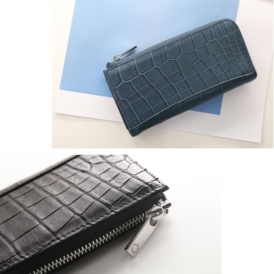 クロコダイル財布 メンズ 長財布 L字ファスナー 日本製 鰐革 本革
