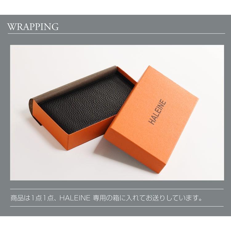 HALEINE（アレンヌ） 本革 ラウンドジップ 長財布 シュリンク レザー