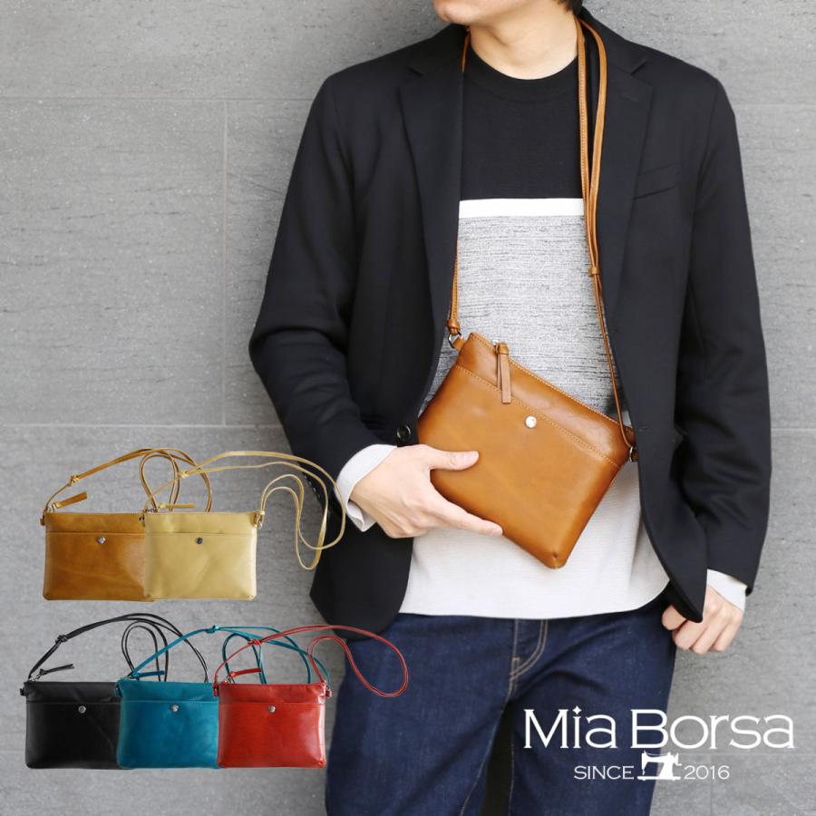 Mia Borsa（ミアボルサ） レザー サコッシュ ショルダーバッグ メンズ