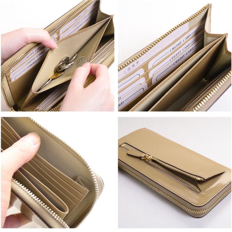 本革 長財布 メンズ L字ファスナー フランス製牛革 HALEINE エナメルレザー/艶無しマット アウトポケット付き (07000430-mens-1r) HALEINE（アレンヌ） 本革 長財布 メンズ L字ファスナー フランス製