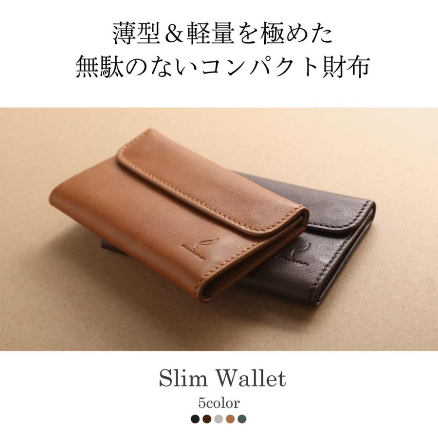 mieno（ミエノ） ミニ財布 二つ 折り財布 本革 牛革 メンズ 薄型