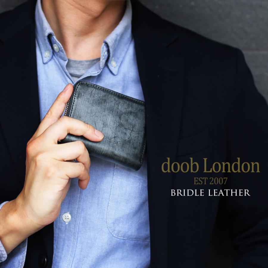 ブライドルレザー コンパクト 財布 メンズ 本革 小さい財布 極小 ラウンドファスナー doob London【名入れ 可能】(09000186-mens-1r)｜sankyo1｜15