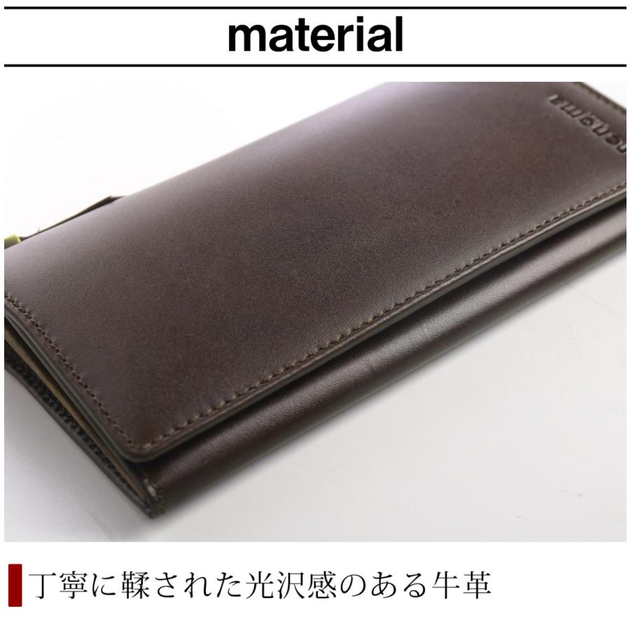 renoma 牛革 メンズ かぶせ 長財布 内側 ゴート 山羊革 本革
