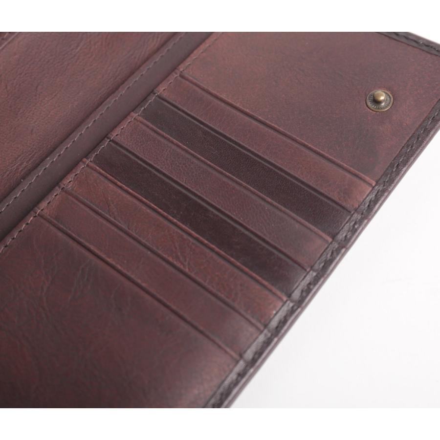 renoma 牛革 メンズ かぶせ 長財布 内側 ゴート 山羊革 本革