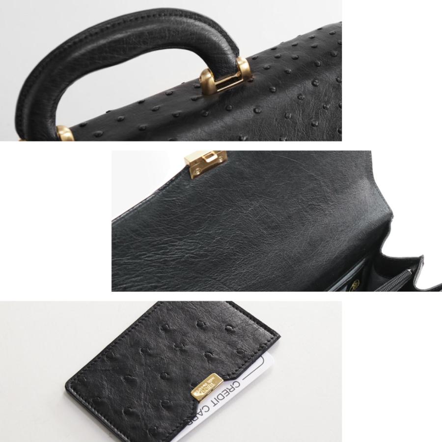 オーストリッチ メンズ バッグ 32cm ダイヤルロック フルポイント 日本