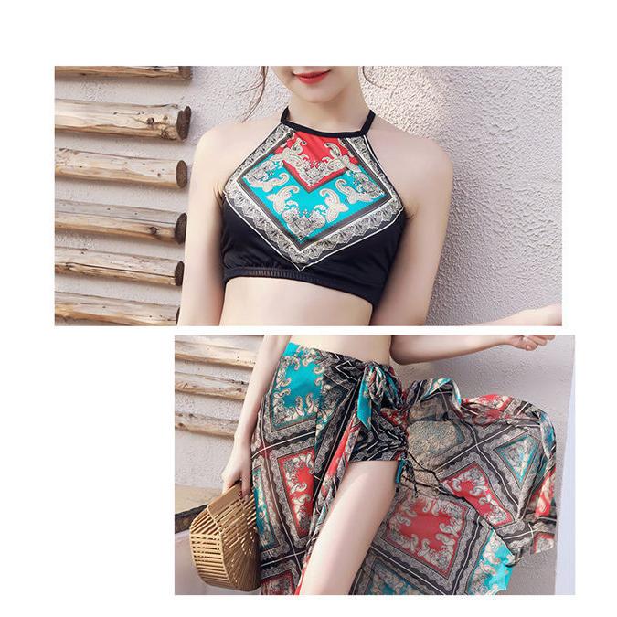 水着 レディース バンドゥ ビキニ キャミソール ショートパンツ 3点セット セパレート 花柄 水着 20代 30代 オトナ女子 お洒落