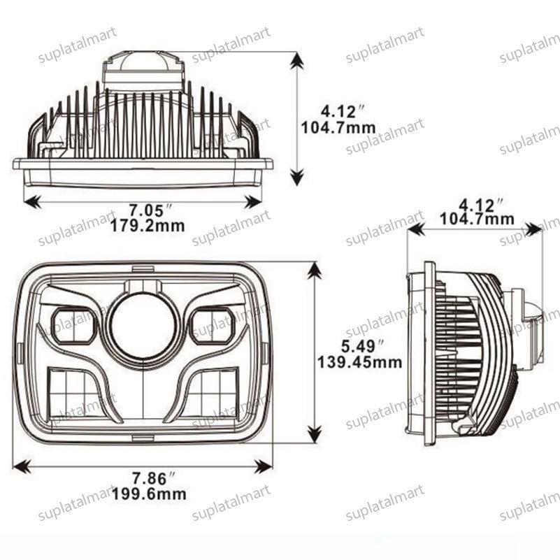 新品 ヘッドライト LED プロジェクター 車検対応 角型 角目