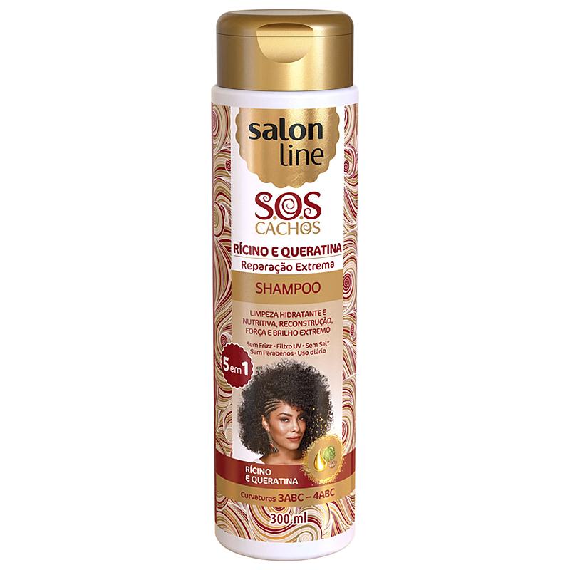 Salon Line S.O.S Cachos Ricino e Queratina サロンライン・カーリーヘアシャンプー 300ml