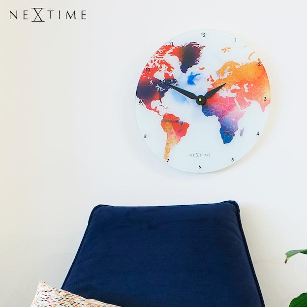 掛け時計 おしゃれ カラフル 大きめ 地図 華やか Colorful World φ43