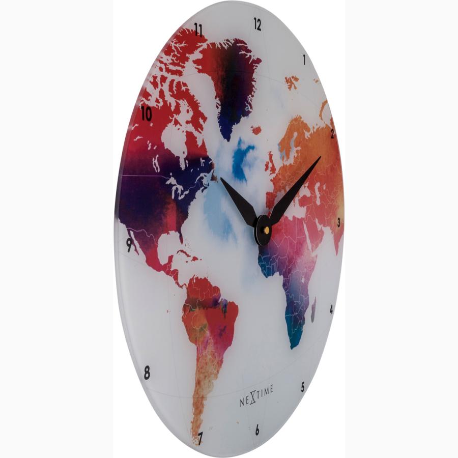 掛け時計 おしゃれ カラフル 大きめ 地図 華やか Colorful World φ43