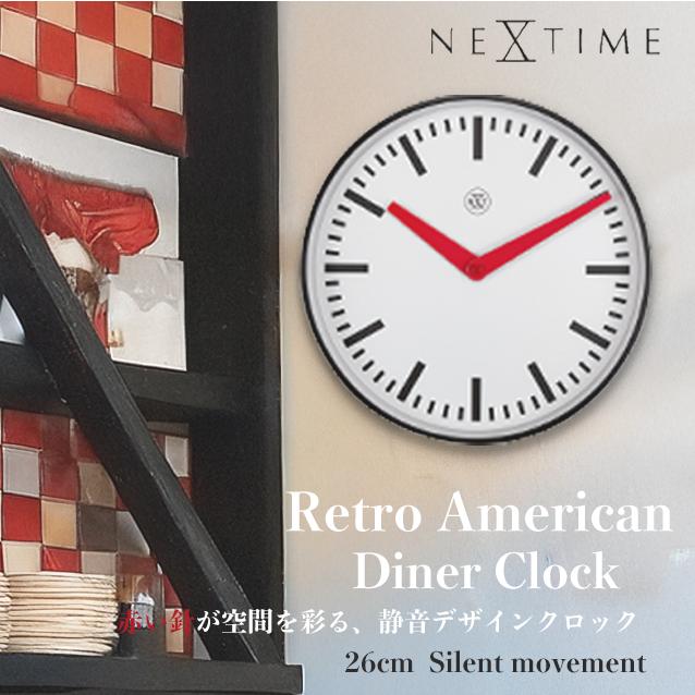 NEXTIME 掛け時計 壁掛け時計 ウォールクロック NEXTIME 壁掛け時計 掛け時計 25cm おしゃれ ミニマル シンプル レトロ