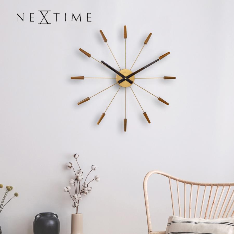 NEXTIME 木製 変形 掛時計【新品】ウォールクロック 北欧 モダン