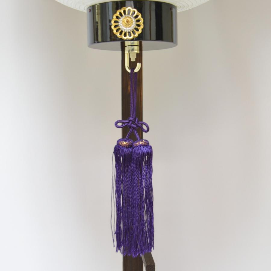 盆提灯 門提灯 特五丸 家紋入 絹二重張 LED 焼杉飾台 盆