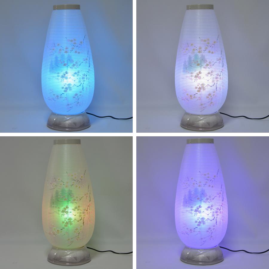盆提灯 創作提灯 宝珠灯 480 九谷銀彩 陶器 パープル 絹二重張り LED 盆ちょうちん お盆 初盆の画像