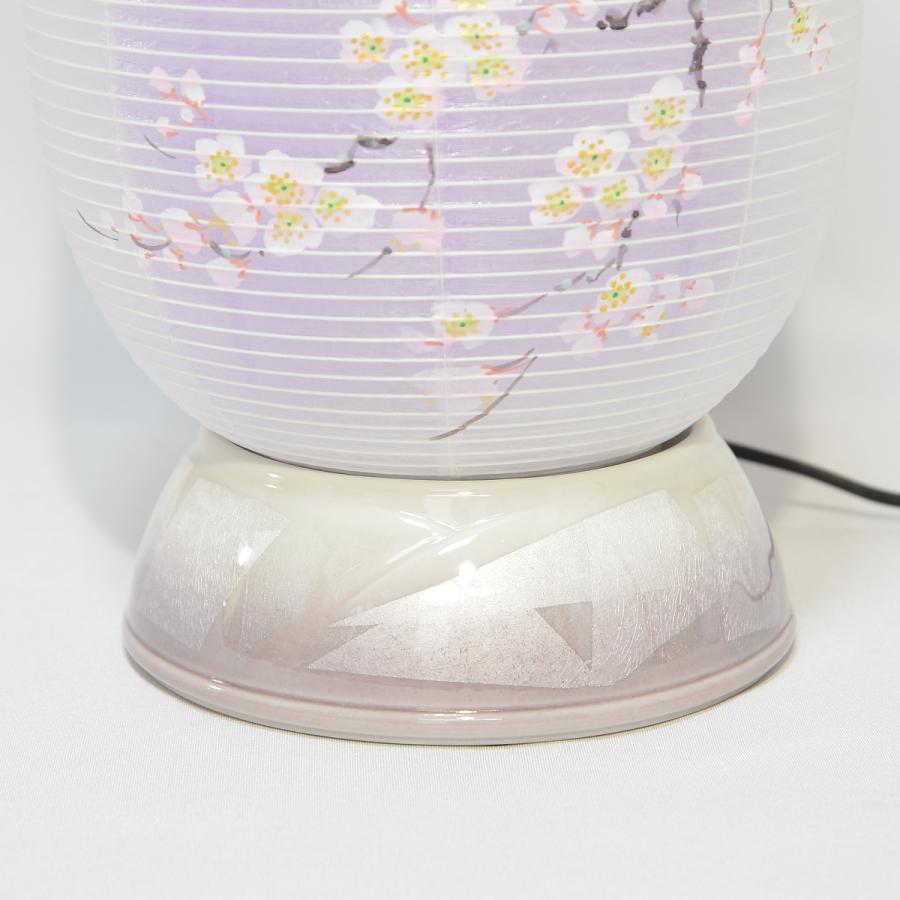 盆提灯 創作提灯 宝珠灯 480 九谷銀彩 陶器 パープル 絹二重張り LED 盆ちょうちん お盆 初盆の画像