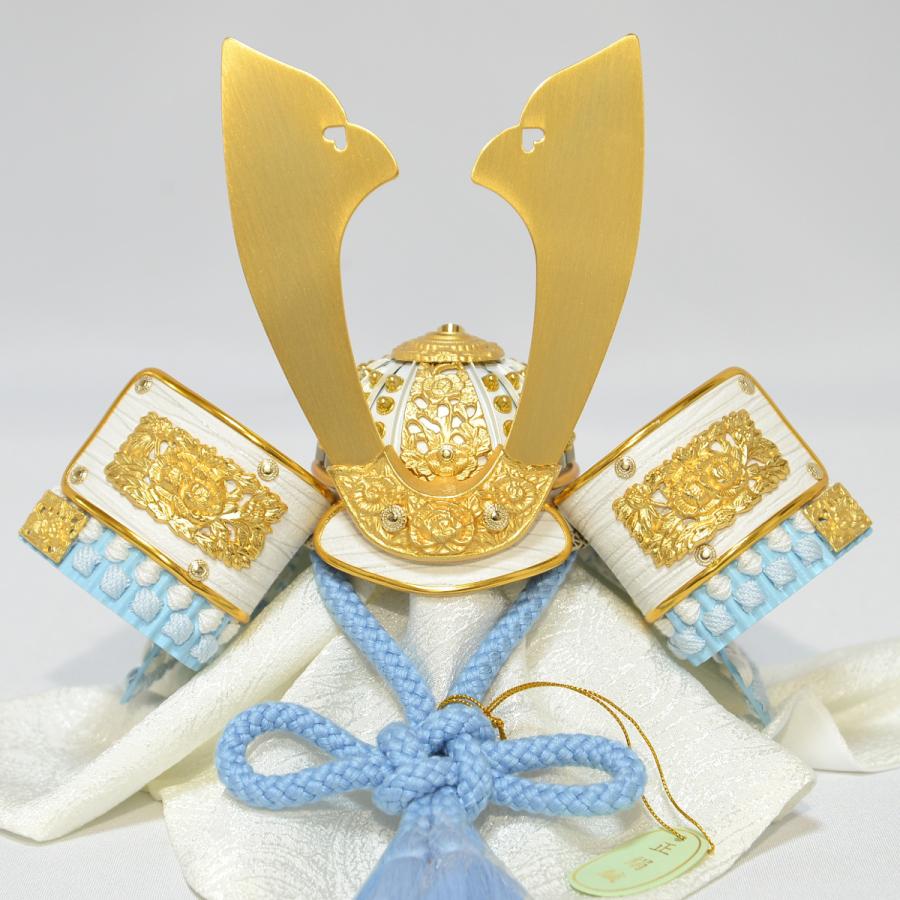 【中古品/USED】 五月人形 コンパクト 兜飾り 平安関光 8号 青小札白兜 間口36cm 【DGJ1072379729】(38700円)