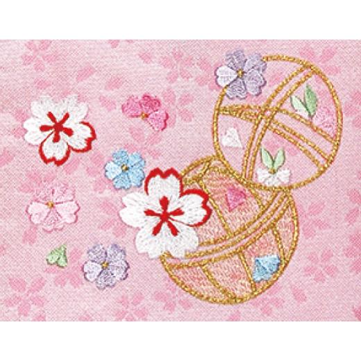 名前旗 女の子 刺繍 まり 小 選べる二色 赤・ピンク 高さ40cm 初節句 ひな祭りの画像