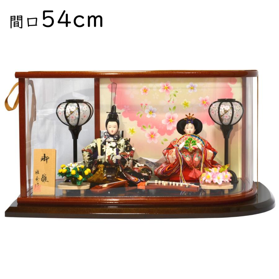 雛人形 ケース飾り 親王飾り リーフ型アクリルケース 芥子親王 : 人形