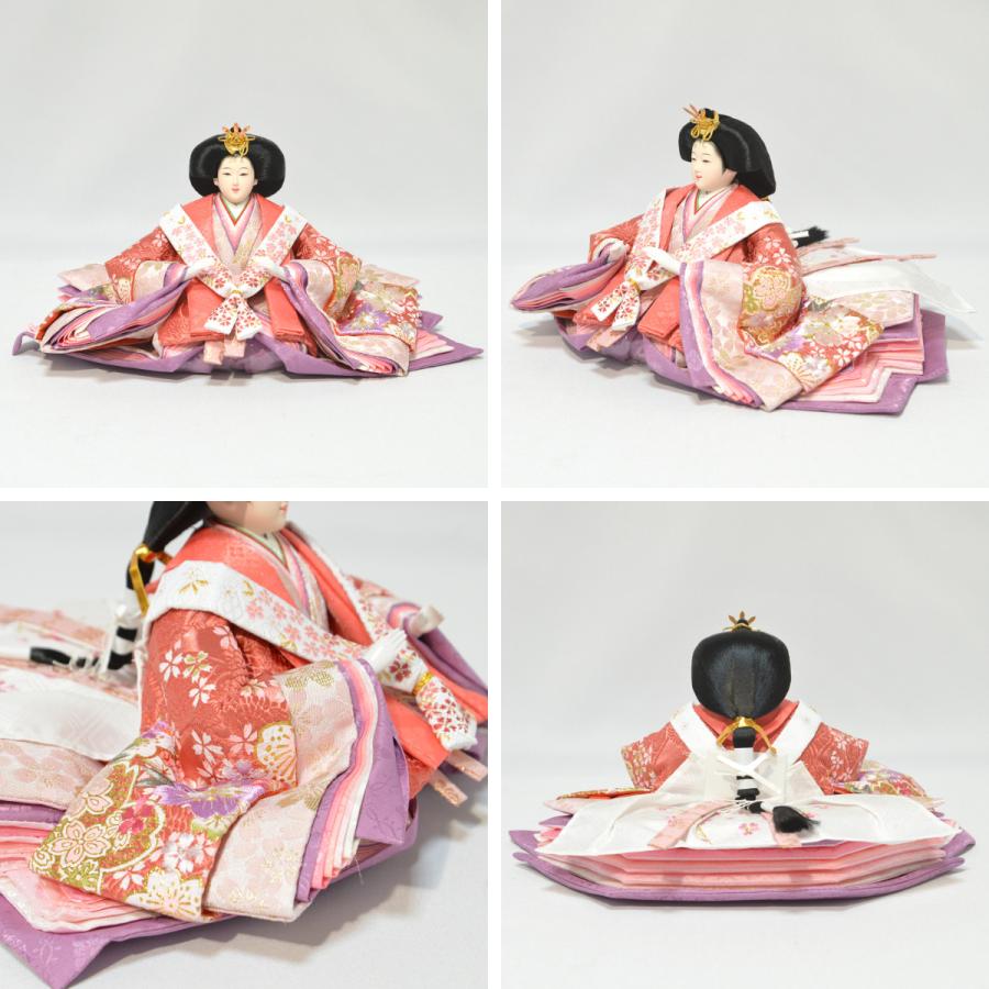 雛人形 収納飾り 五人飾り 平安豊久 京桜 白木 引き出し収納 : 人形の