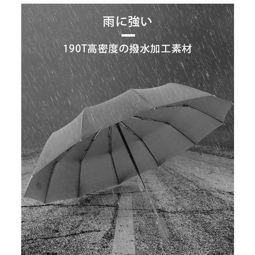 折り畳み傘 晴雨兼用 傘 190T 撥水 12本骨 シンプル 男女兼用 自動開閉