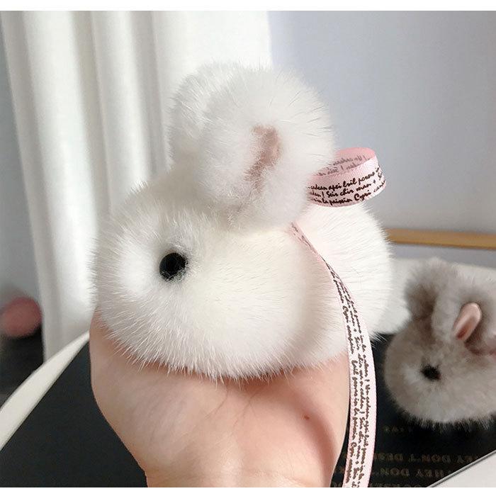 バッグチャーム ファーチャーム ウサギ 動物 ふわふわ もこもこ