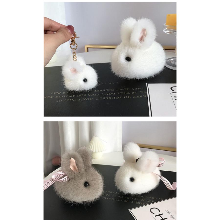 バッグチャーム ファーチャーム ウサギ 動物 ふわふわ もこもこ
