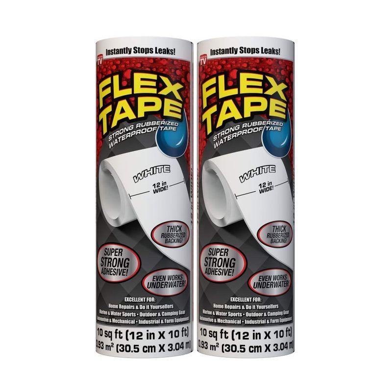 Flex Tape ゴム引き防水テープ 12インチ x 10フィート ホワイト (2パック) 2023021512084000567サン