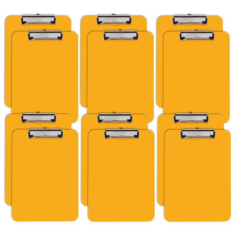 Better Office Productsイエロープラスチッククリップボード 12個パック 丈夫 12.5 x 9インチ 控えめなクリップ