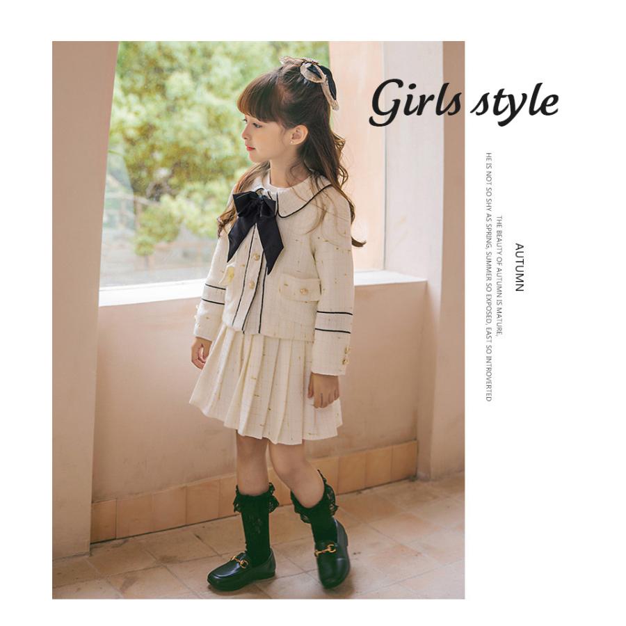 フォーマル スーツ 女の子 ジャケット スカート リボン 3点セット 子供