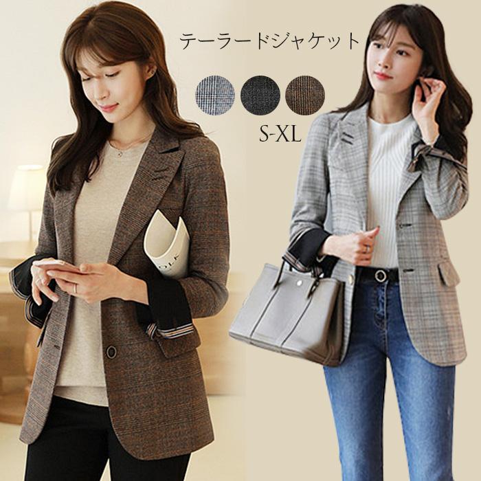 テーラードジャケット レディース ジャケット テーラード チェック柄 フォーマルジャケット コットン 綿素材 アウター アウター トップス G362 さのののストア 通販 Yahoo ショッピング
