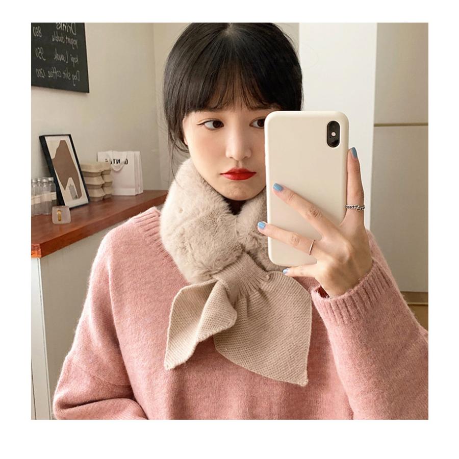 ティペット マフラー レディース エコファー フェイクファー 差し込み