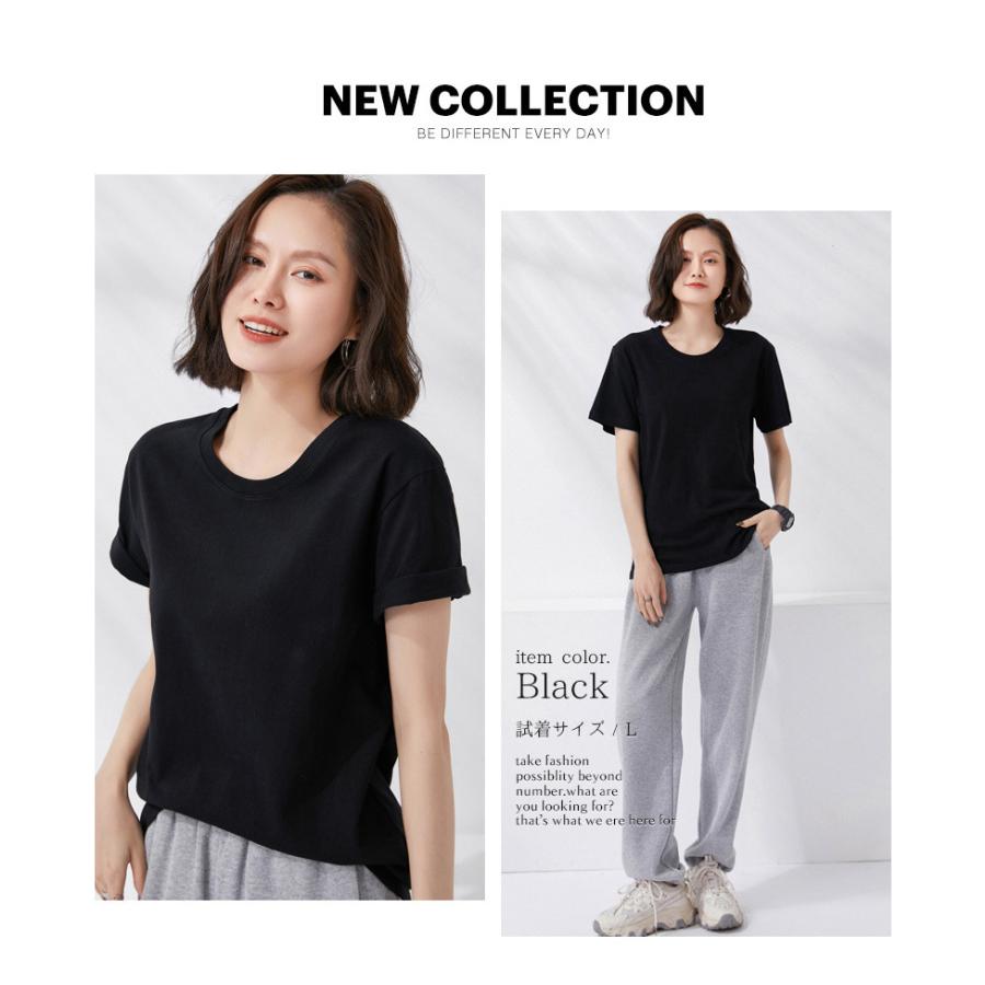 [GaIyge]Tシャツ 半袖 カットソー 灰色 シンプル可愛い LサイズOK tシャツ レディース 半袖 綿100% 白 無地tシャツ シンプル 透けない