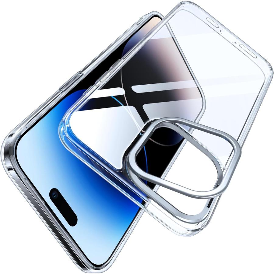 TORRAS iPhone15Pro iPhoneケース 正規品 強化ガラス 隠しスタンド 耐