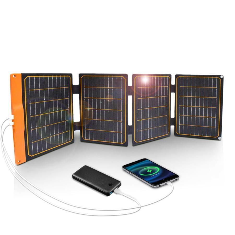 FlexSolar ソーラーパネル 40W ソーラー充電器 2 USB 高速充電 FlexSolar ソーラーパネル 40W ソーラー充電器 2 USB 高速充電
