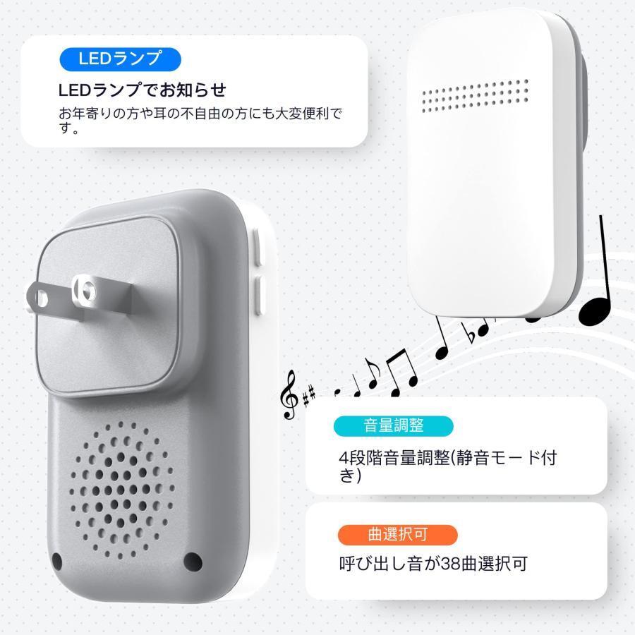 Umimile ワイヤレスチャイム 玄関チャイム 電池不要 自動発電 Umimile ワイヤレスチャイム 玄関チャイム 電池不要 自動発電