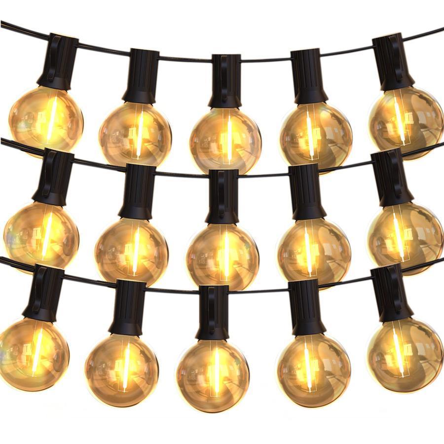 ストリングライト 屋外 延長コード スイッチ付き 22.8m 38個LED電球